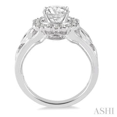 3/8 ctw Diamond Semi-mount Engagement Ring in 14K White Gold