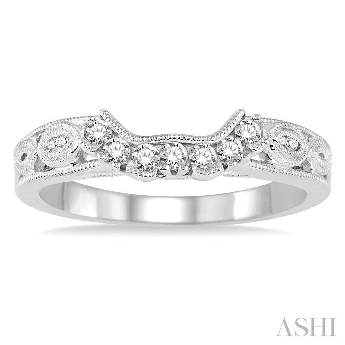 1/5 Ctw Round Cut Diamond Wedding Band in 14K White Gold