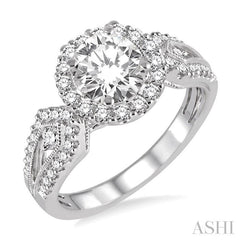 5/8 Ctw Diamond Semi-mount Engagement Ring in 14K White Gold