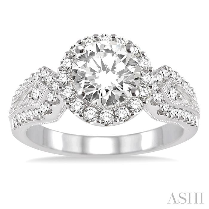 5/8 Ctw Diamond Semi-mount Engagement Ring in 14K White Gold