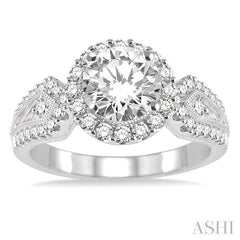 5/8 Ctw Diamond Semi-mount Engagement Ring in 14K White Gold