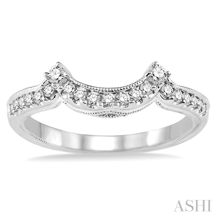 1/4 Ctw Round Cut Diamond Wedding Band in 14K White Gold