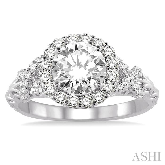 1/2 Ctw Diamond Semi-mount Engagement Ring in 14K White Gold