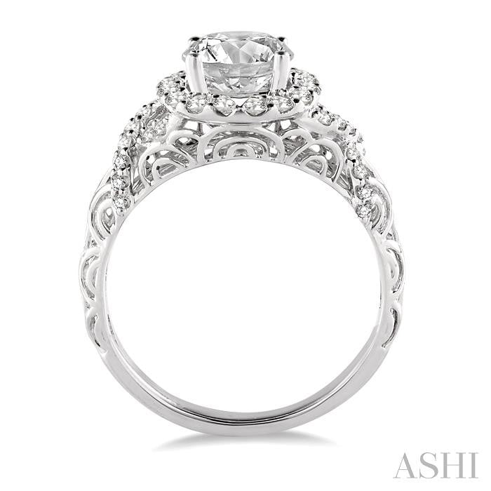 1/2 Ctw Diamond Semi-Mount Engagement Ring in 14K White Gold