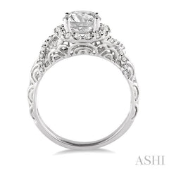 1/2 Ctw Diamond Semi-Mount Engagement Ring in 14K White Gold