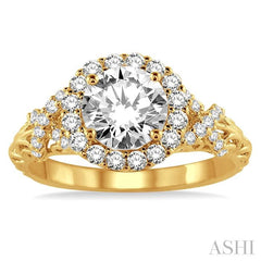 1/2 Ctw Diamond Semi-mount Engagement Ring in 14K Yellow Gold