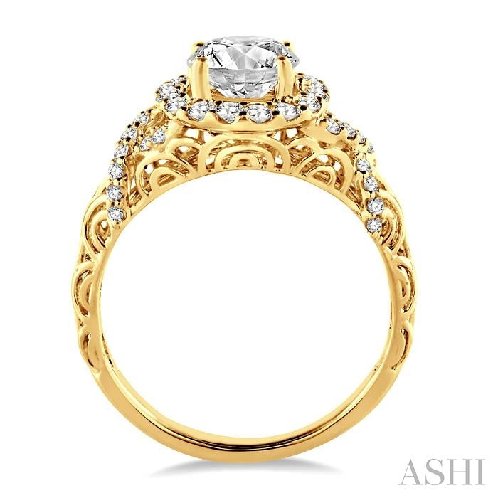 1/2 Ctw Diamond Semi-mount Engagement Ring in 14K Yellow Gold