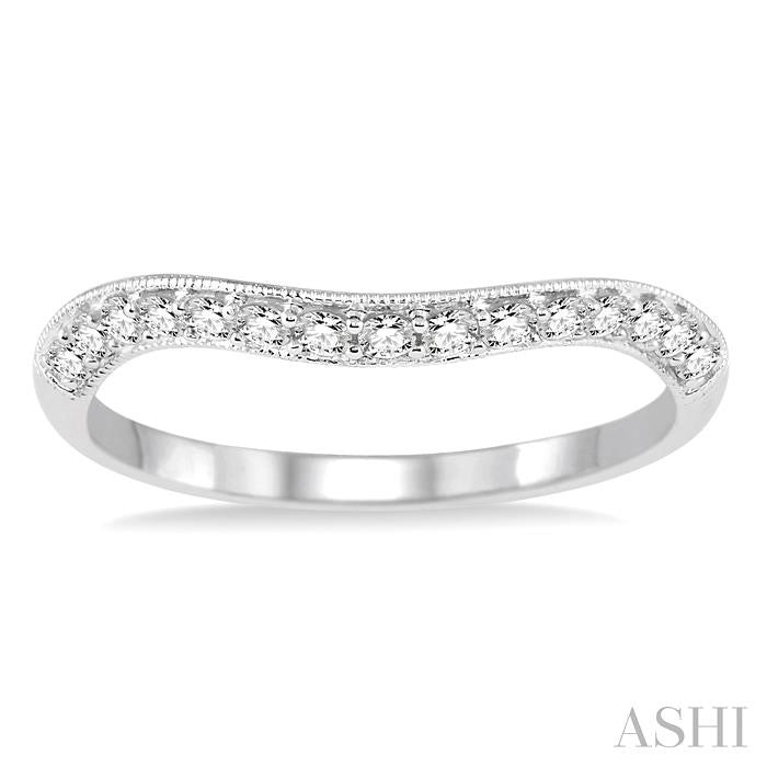 1/3 Ctw Round Cut Diamond Wedding Band in 14K White Gold