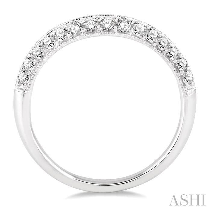 1/3 Ctw Round Cut Diamond Wedding Band in 14K White Gold