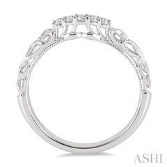 1/10 Ctw Round Cut Diamond Wedding Band in 14K White Gold