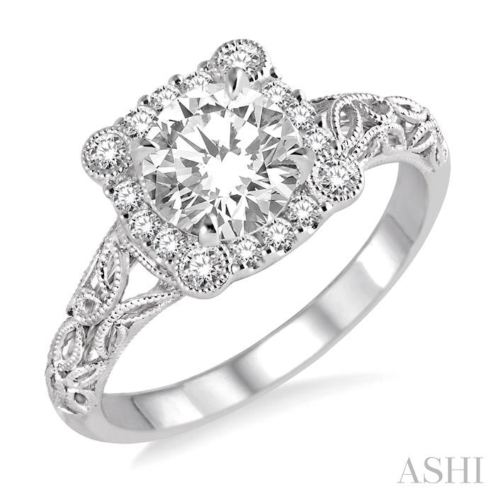 1/4 ctw Diamond Semi-mount Engagement Ring in 14K White Gold