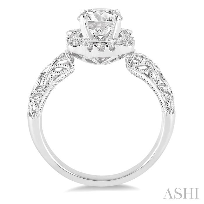 1/4 ctw Diamond Semi-mount Engagement Ring in 14K White Gold