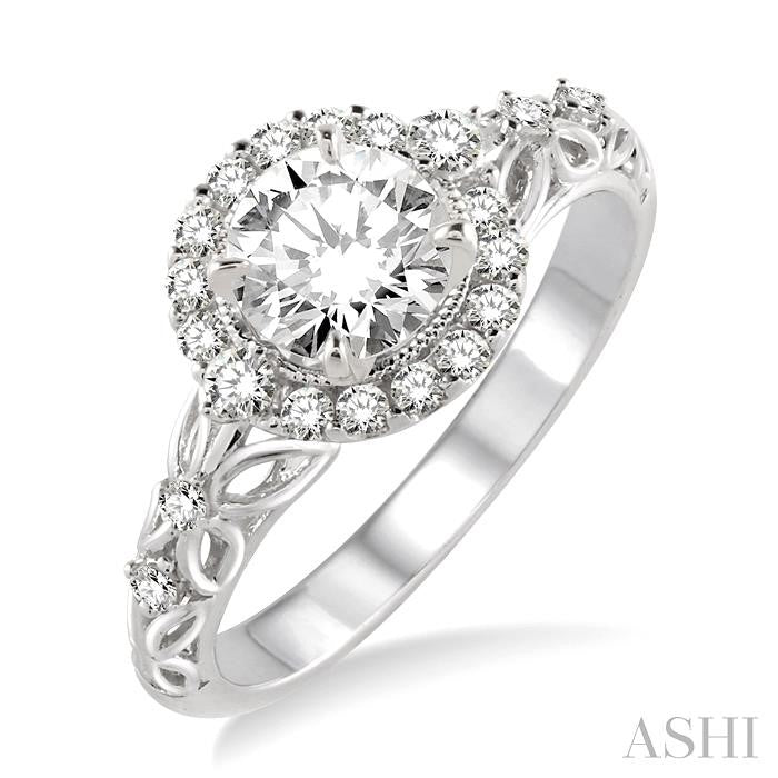 1/3 Ctw Diamond Semi-Mount Engagement Ring in 14K White Gold