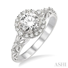1/3 Ctw Diamond Semi-Mount Engagement Ring in 14K White Gold