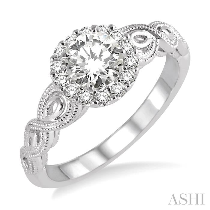 1/6 Ctw Diamond Semi-mount Engagement Ring in 14K White Gold