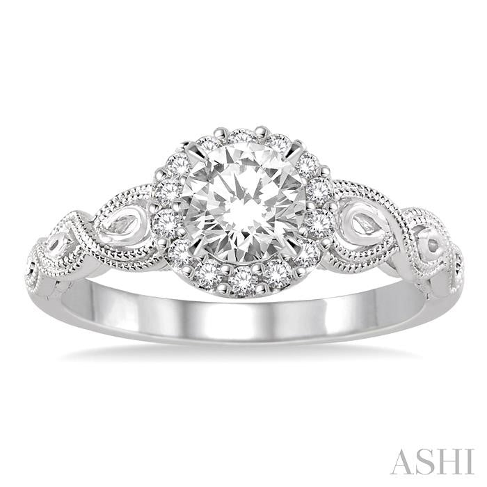1/6 Ctw Diamond Semi-mount Engagement Ring in 14K White Gold
