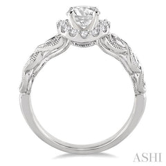 1/6 Ctw Diamond Semi-mount Engagement Ring in 14K White Gold