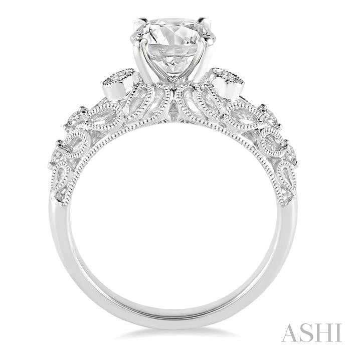 1/6 Ctw Diamond Semi-Mount Engagement Ring in 14K White Gold