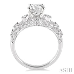 1/6 Ctw Diamond Semi-Mount Engagement Ring in 14K White Gold