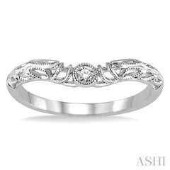 1/20 Ctw Round Cut Diamond Wedding Band in 14K White Gold