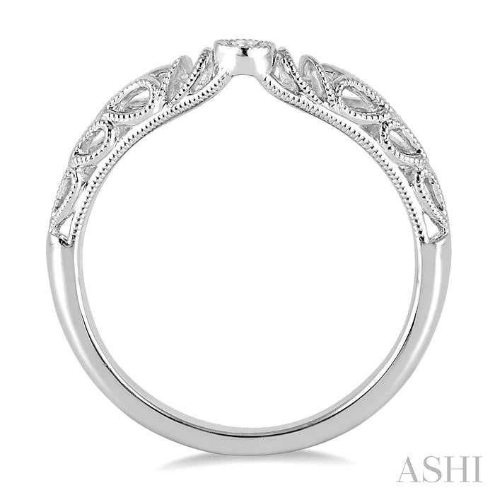 1/20 Ctw Round Cut Diamond Wedding Band in 14K White Gold