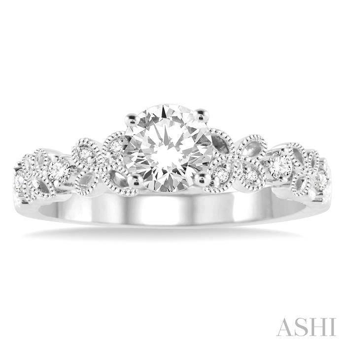 1/10 Ctw Diamond Semi-Mount Engagement Ring in 14K White Gold