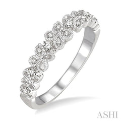 1/10 Ctw Round Cut Diamond Wedding Band in 14K White Gold