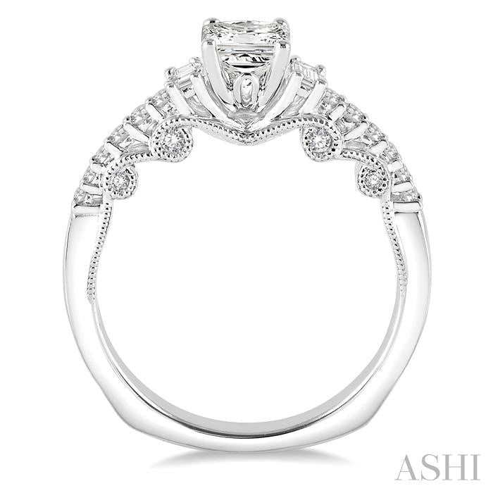 1/3 Ctw Diamond Semi-mount Engagement Ring in 14K White Gold