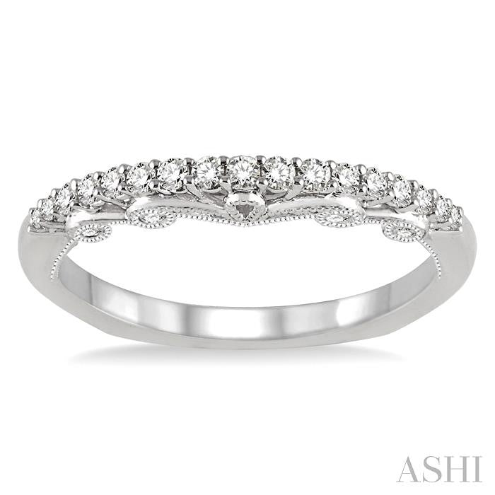 1/4 Ctw Round Cut Diamond Wedding Band in 14K White Gold