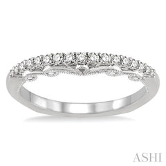 1/4 Ctw Round Cut Diamond Wedding Band in 14K White Gold