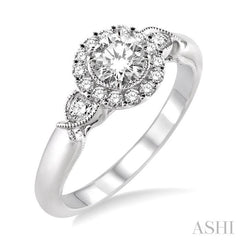 1/4 ctw Diamond Semi-mount Engagement Ring in 14K White Gold