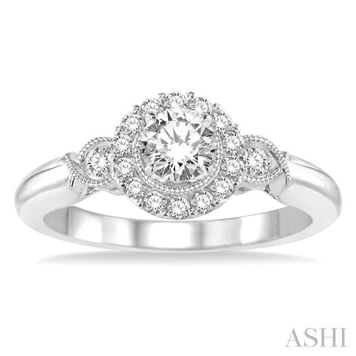 1/4 Ctw Diamond Semi-Mount Engagement Ring in 14K White Gold