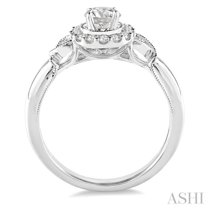 1/4 Ctw Diamond Semi-Mount Engagement Ring in 14K White Gold