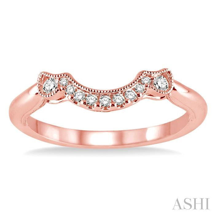 1/10 Ctw Round Cut Diamond Wedding Band in 14K Rose Gold