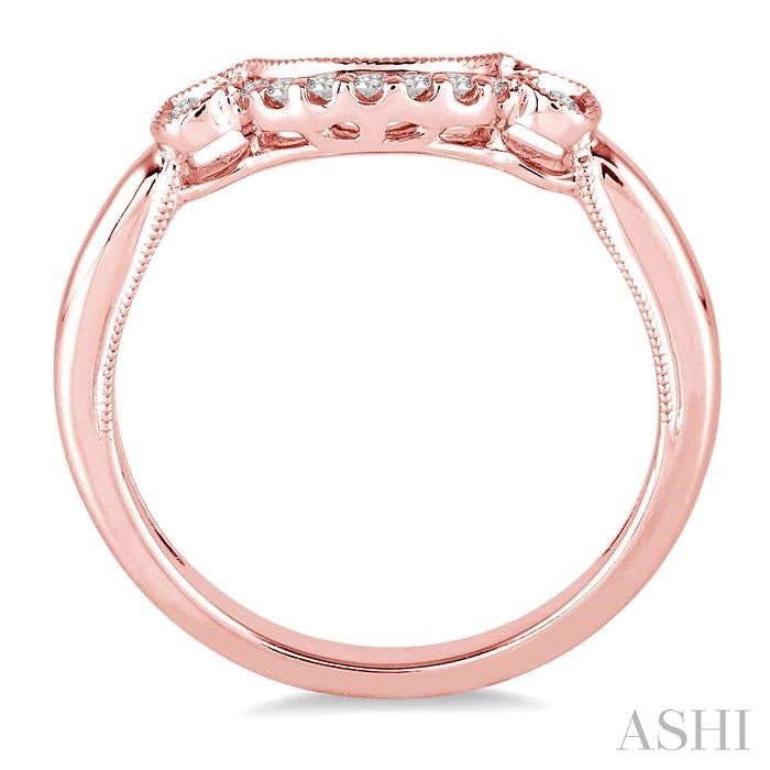 1/10 Ctw Round Cut Diamond Wedding Band in 14K Rose Gold
