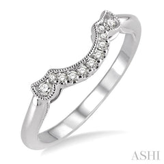 1/10 Ctw Round Cut Diamond Wedding Band in 14K White Gold