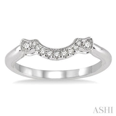 1/10 Ctw Round Cut Diamond Wedding Band in 14K White Gold