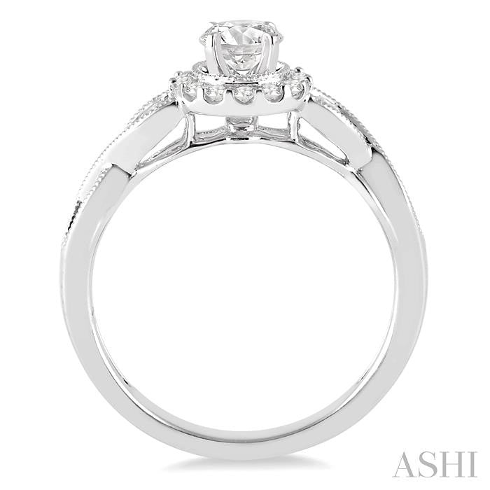 1/4 Ctw Diamond Semi-mount Engagement Ring in 14K White Gold