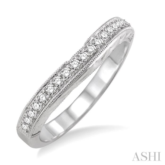 1/4 Ctw Round Cut Diamond Wedding Band in 14K White Gold