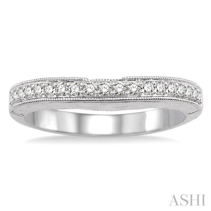 1/4 Ctw Round Cut Diamond Wedding Band in 14K White Gold