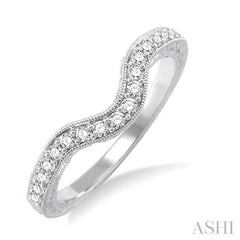 1/4 Ctw Round Cut Diamond Wedding Band in 14K White Gold