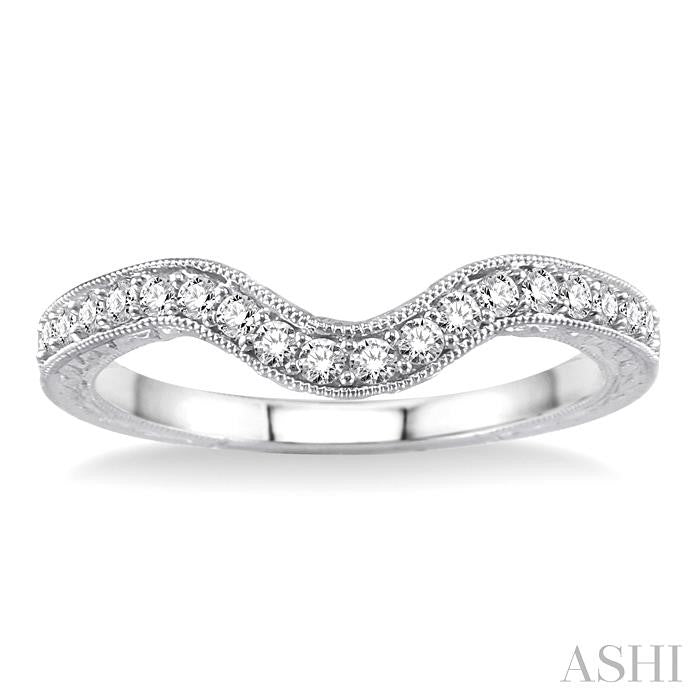 1/4 Ctw Round Cut Diamond Wedding Band in 14K White Gold