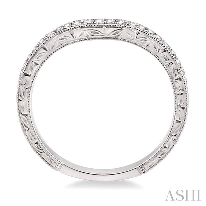 1/6 Ctw Round Cut Diamond Matching Wedding Band in 14K White Gold