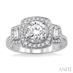 1/2 Ctw Diamond Semi-Mount Engagement Ring in 14K White Gold