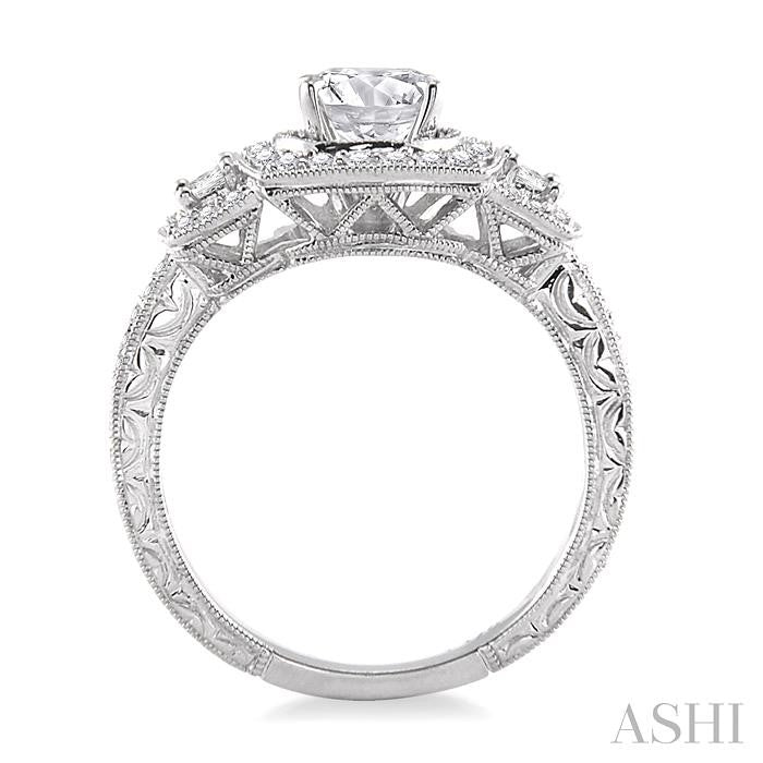 1/2 Ctw Diamond Semi-Mount Engagement Ring in 14K White Gold