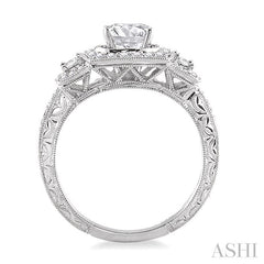1/2 Ctw Diamond Semi-Mount Engagement Ring in 14K White Gold
