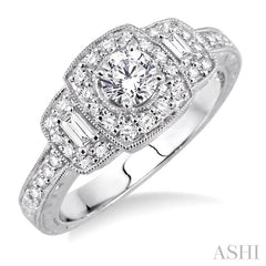 3/8 Ctw Diamond Semi-Mount Engagement Ring in 14K White Gold