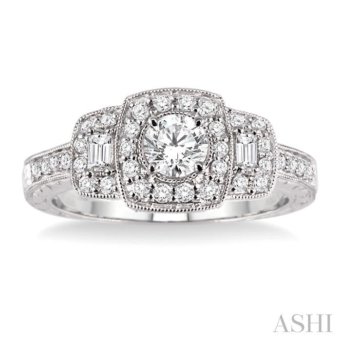 3/8 Ctw Diamond Semi-Mount Engagement Ring in 14K White Gold