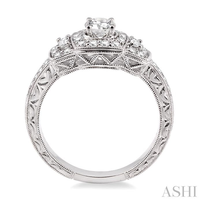 3/8 Ctw Diamond Semi-Mount Engagement Ring in 14K White Gold