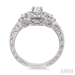 3/8 Ctw Diamond Semi-Mount Engagement Ring in 14K White Gold
